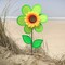 In the Breeze 2702 - 12 Inch Green Sunflower Wind Spinner with Leaves - Colorful Flower for your Yard and Garden